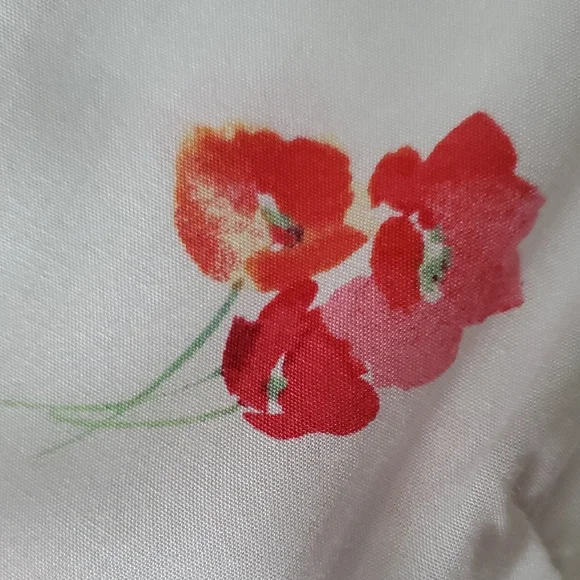 NWT GAP White and Red Poppy Short Sleeve Floral Dress Size 12 - Picture 3 of 11